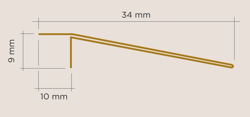 Viscardi - Perfil Max Para Desnível 270 Inox Escovado 35mm x 8mm x 3m (5 peças)