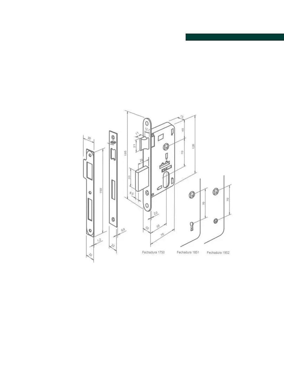 IMAB - Fechadura Duna Cromada Interna