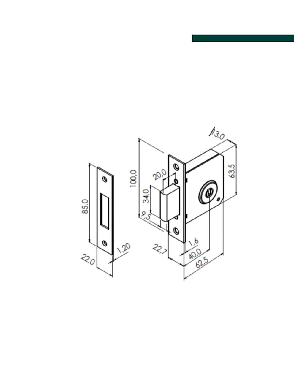 Imab - Fechadura AUX 2200 Latão Dupla C066 Cromado