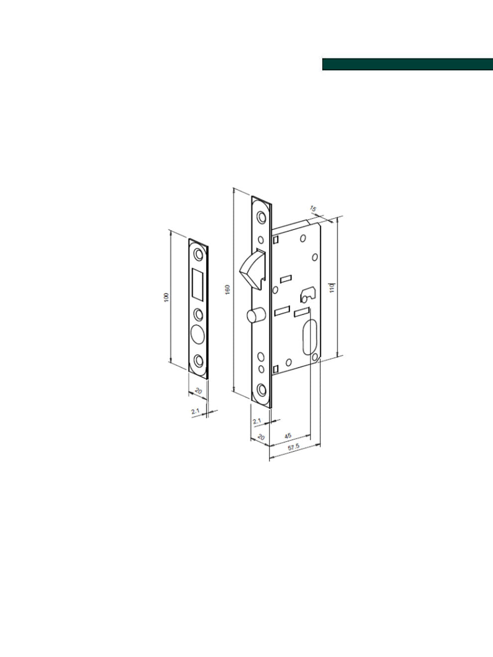 Imab - Fechadura AUX 1365 Latão CIL 3000 cromado
