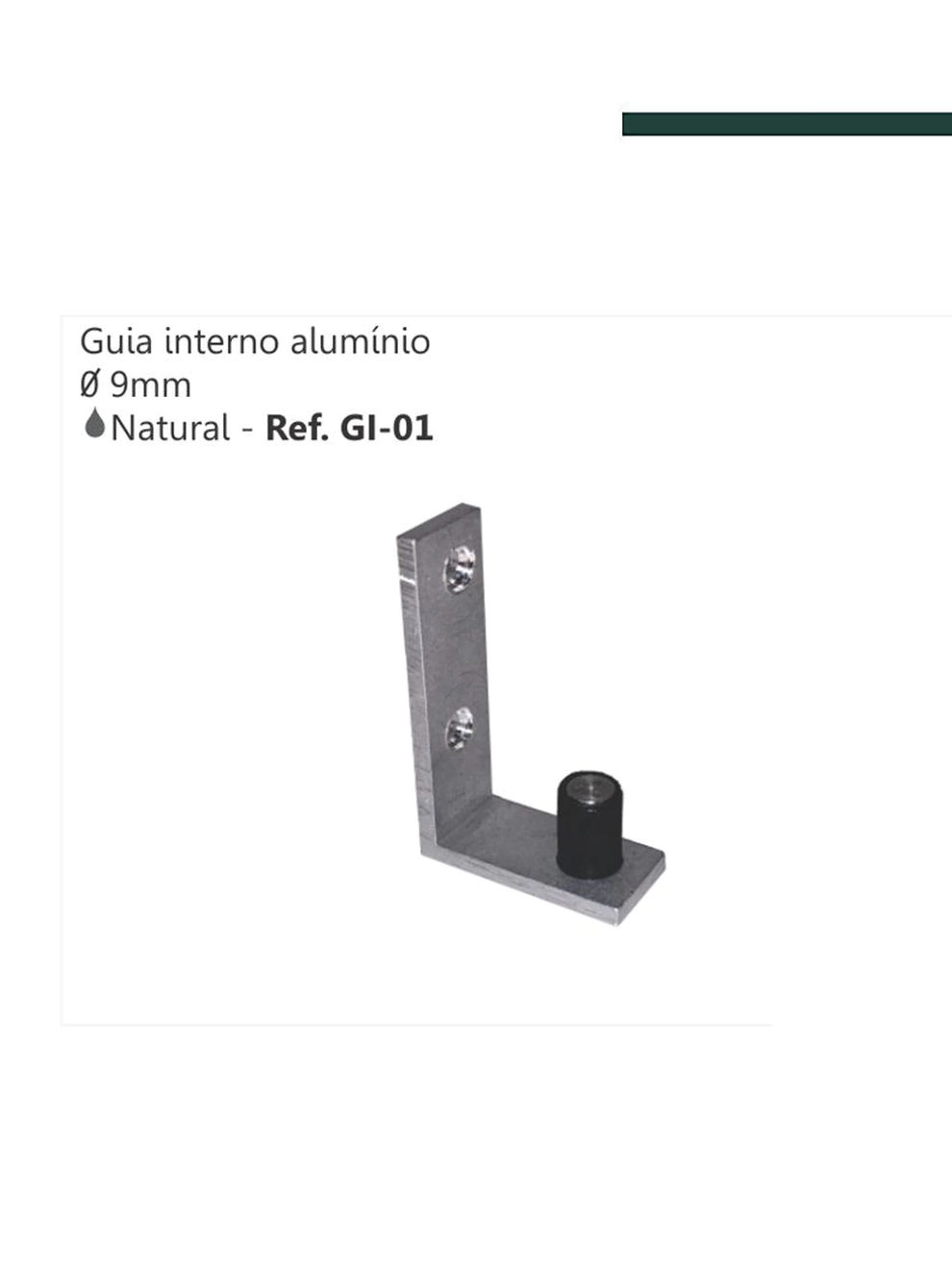 Guia Interno GI-01 9mm Alumínio - Perfil