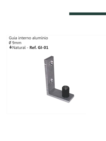 Guia Interno GI-01 9mm Alumínio - Perfil