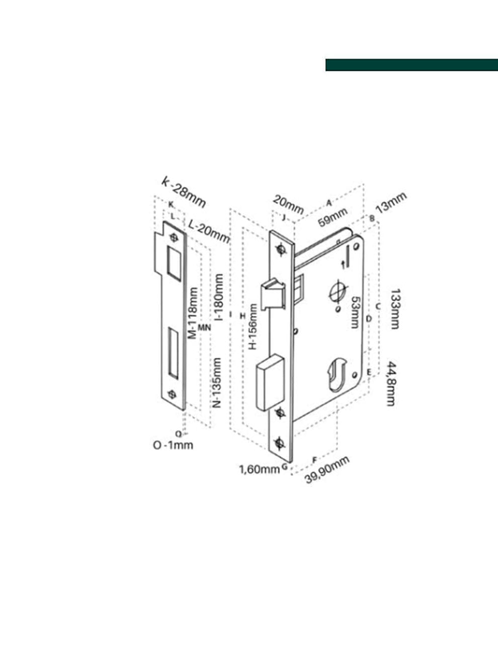 Imab - Fechadura premium 2800/41 IP aliança WC "BANHEIRO"