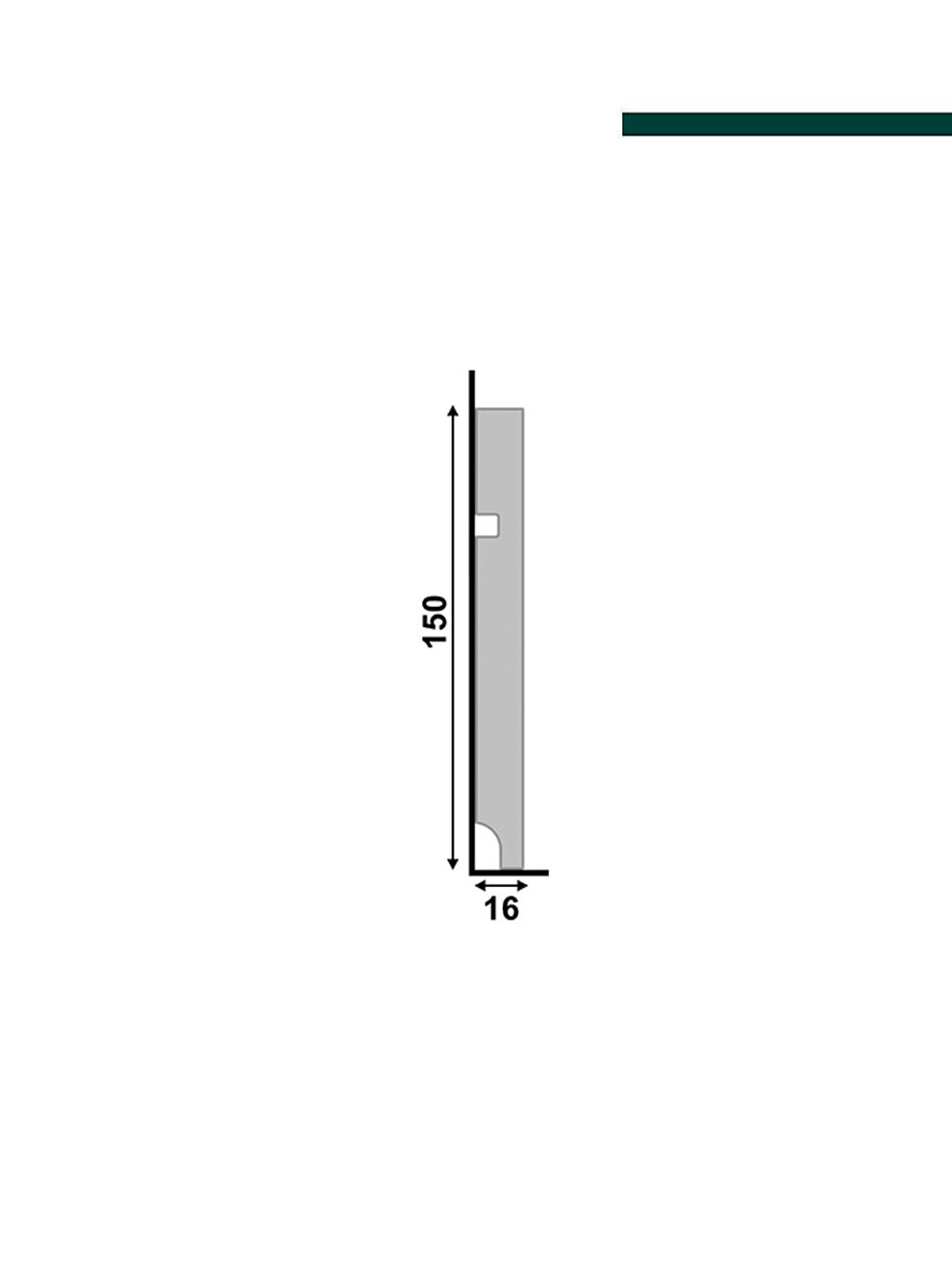 Rodapé 480 Cinza Glacial – 15cm - barra - Santa Luzia