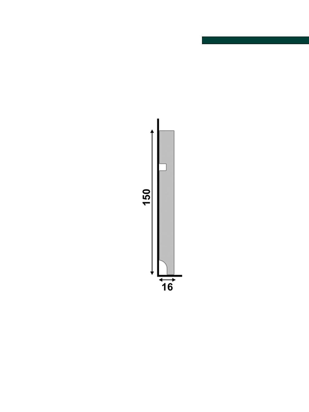 Rodapé 480 Cinza Titanium – 15cm - Barra - Santa Luzia