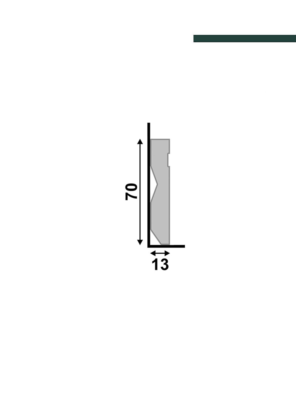 Rodapé Lev72 poliestireno branco c/ friso – 7cm - Barra - Santa Luzia