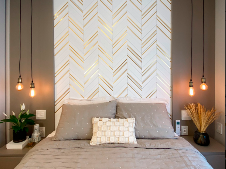Revestimento Chevron branco s/ friso 350 x 70mm x 8mm 0,50 m2 (CX - 26 Peças) - Santa Luzia