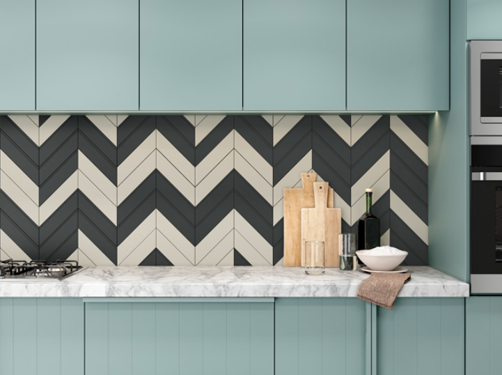 Revestimento Chevron Cinza grafite c/ friso 350 x 70mm x 8mm 0,50 m2 (CX - 26 Peças) - Santa Luzia