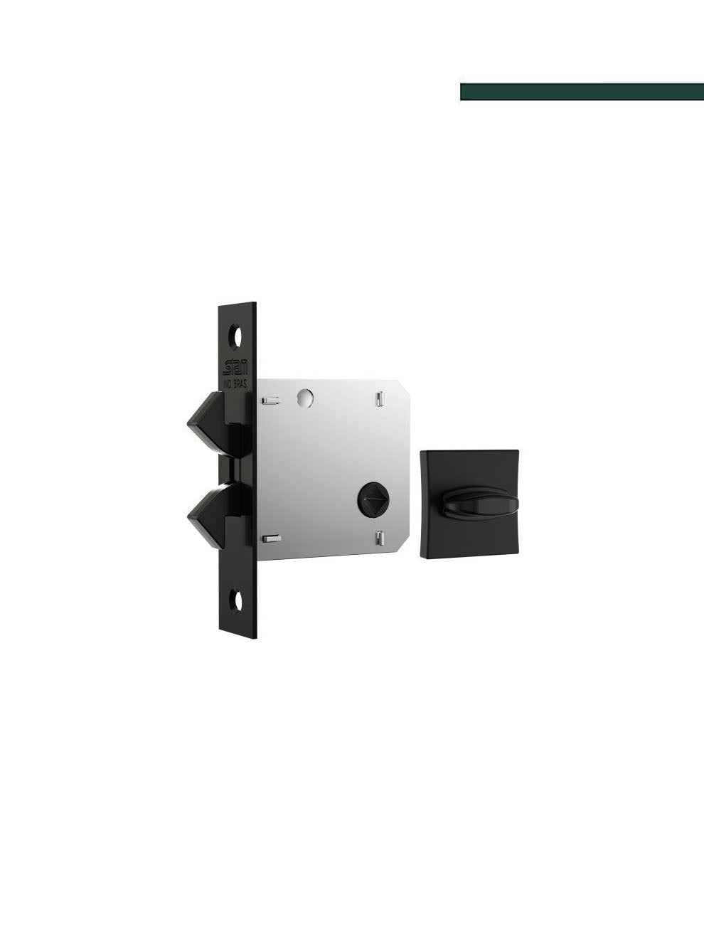 Fechadura 1006s WC Roseta Quadrada Black - STAM