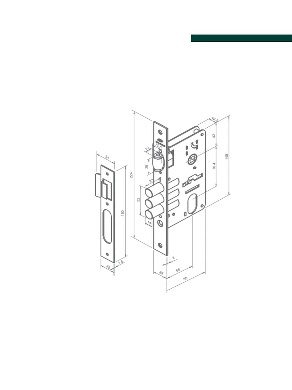 IMAB - Fechadura Externa 4910 INOX ROLETE cromado E81