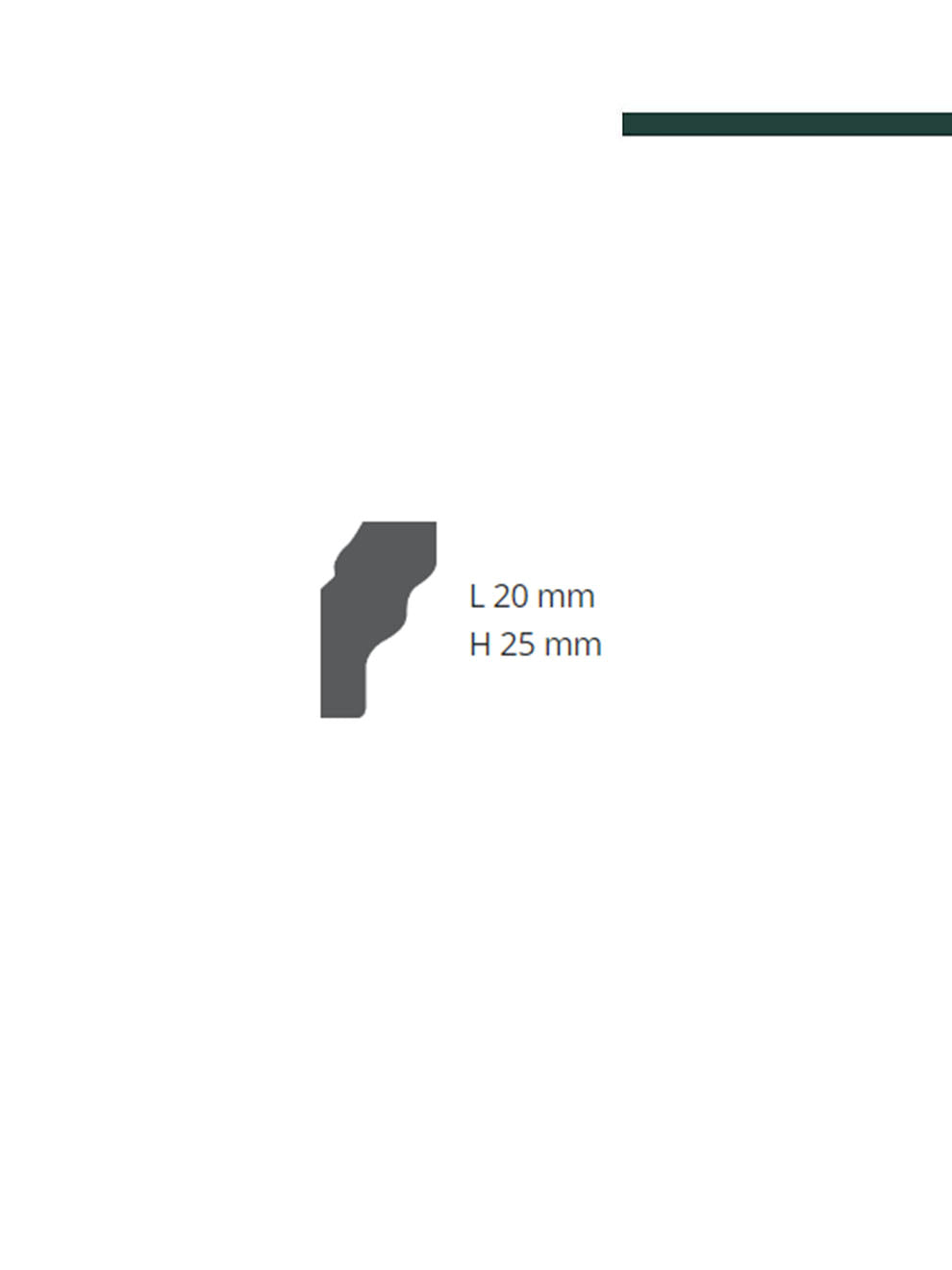 GART - Moldura Nomastyln MOD E 20mm x 25mm x 2,00m - PEÇA