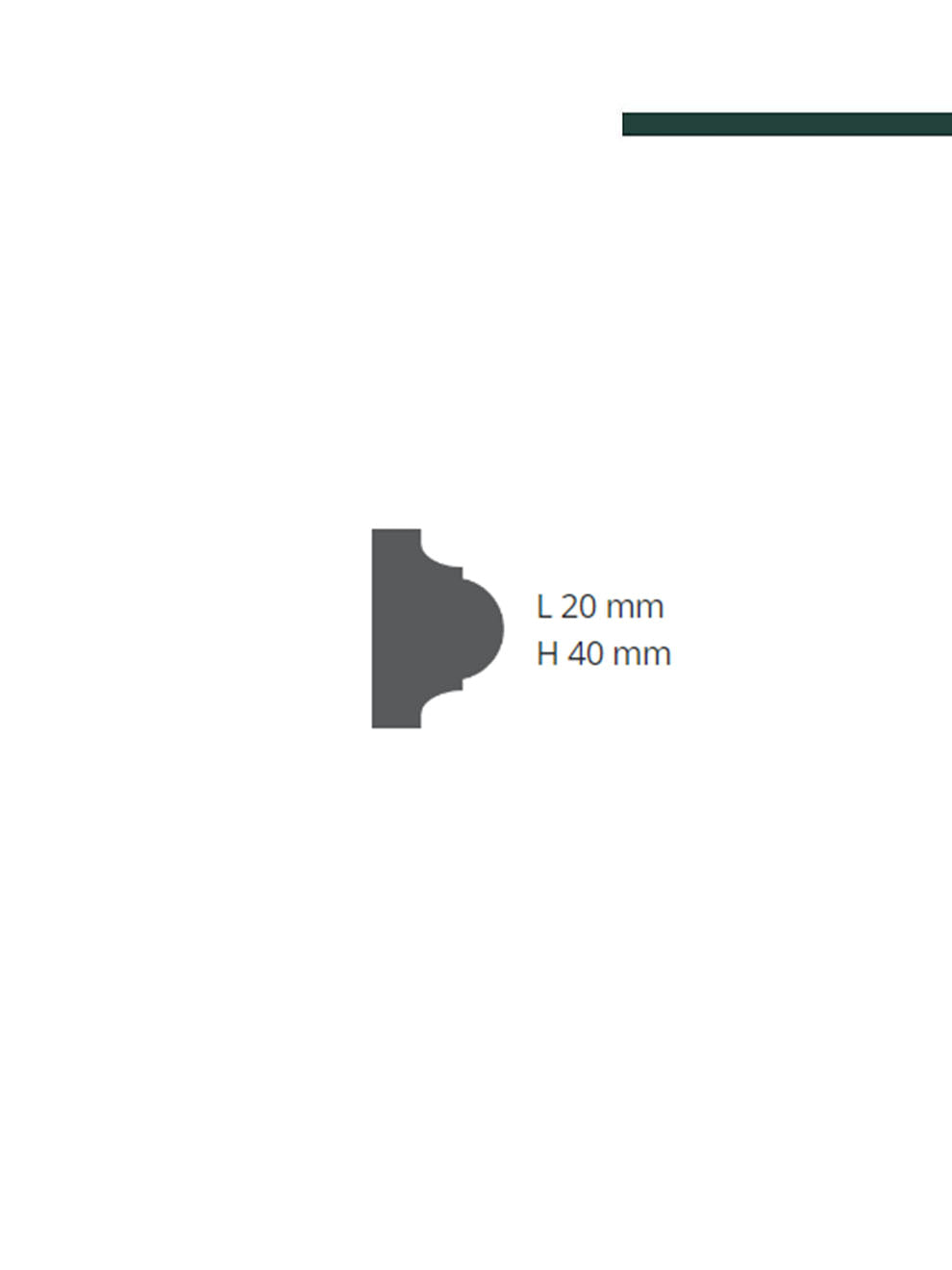 GART - Moldura Nomastyln MOD S4 20mm x 40mm x 2,00m - PEÇA