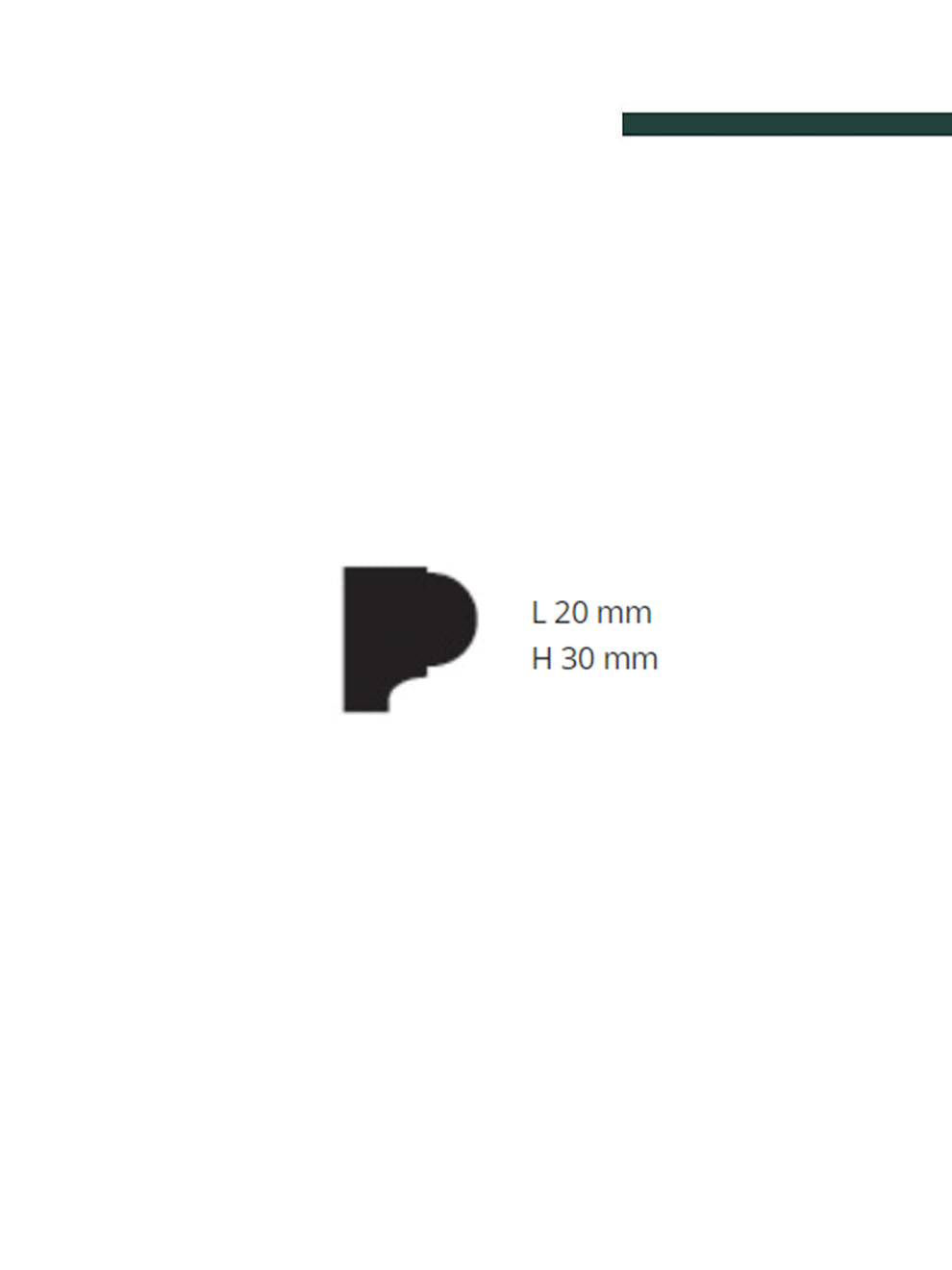 GART - Moldura Nomastyln MOD S3 20mm x 30mm x 2,00m - PEÇA