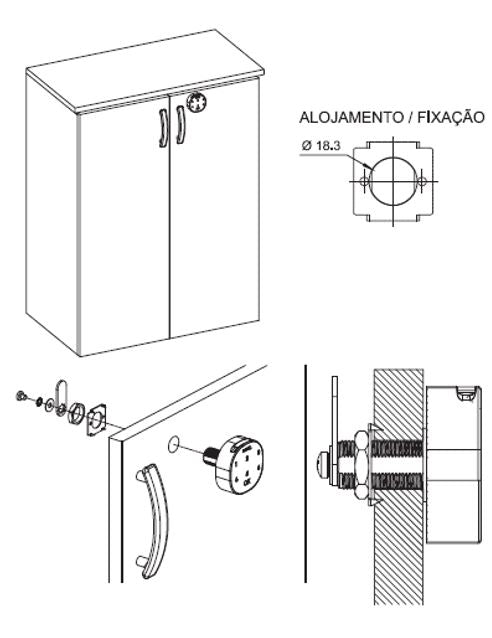 Fechadura Eletrônica para Móveis M1602 CA - Papaiz