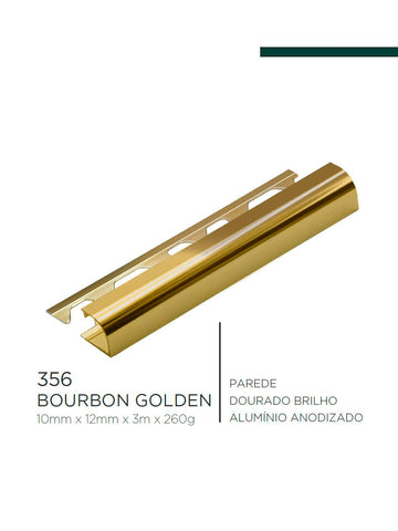 Viscardi - Perfil Bourbon Golden 356 Brilho 10mm x 12mm x 3m (5 peças)