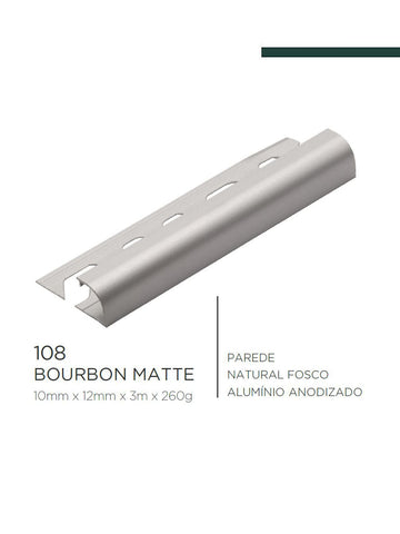 Viscardi - Perfil Bourbon Matte 108 Natural Fosco 10mm x 12mm x 3m (5 peças)