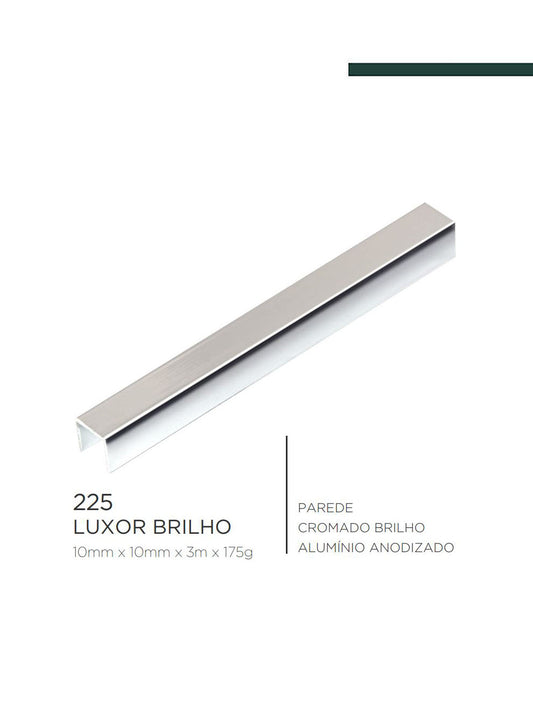 Viscardi - Perfil Luxor Natural Brilho 225 - 10mm x 10mm x 3m - (5 peças)