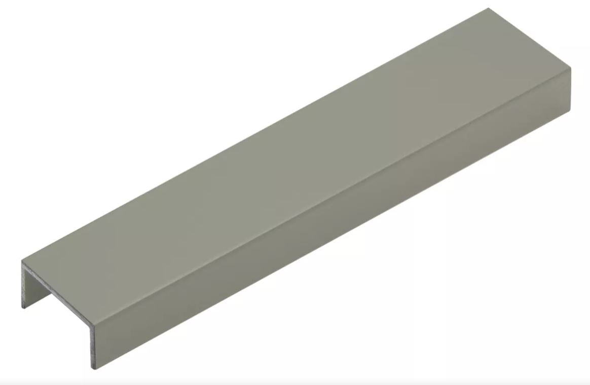 Viscardi - Perfil Luxor Gray 100 Cinza Suave Brilho - 20mm x 10mm x 3m - (5 peças)