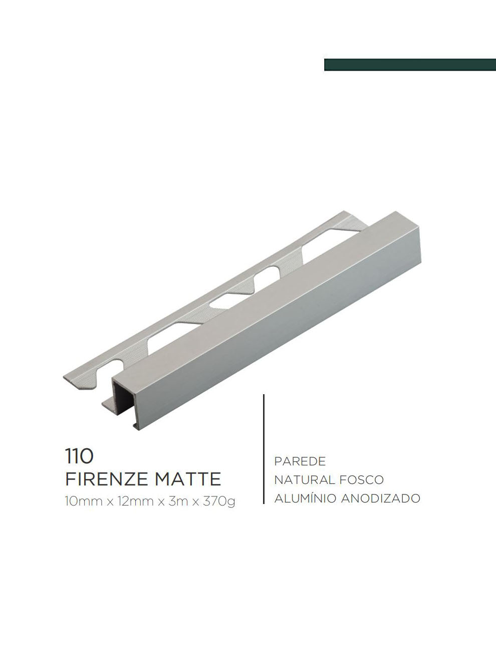 Viscardi - Perfil Firenze Natural Fosco 110 - 10mm x 12mm x 3m - (5 peças)