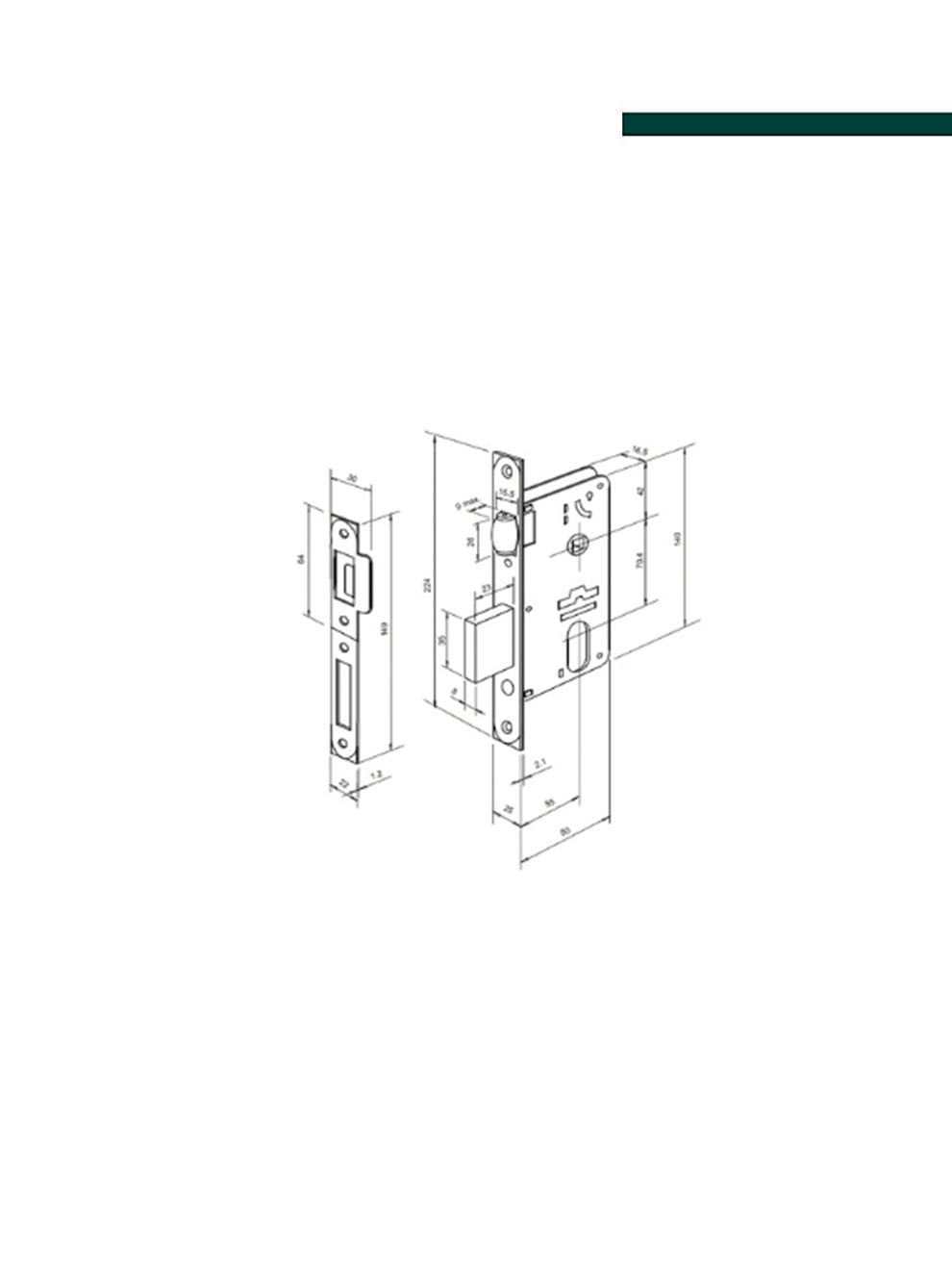 Imab - Fechadura 4700 Roseta Quadrada Zamak rolete E81 4800 Dourada
