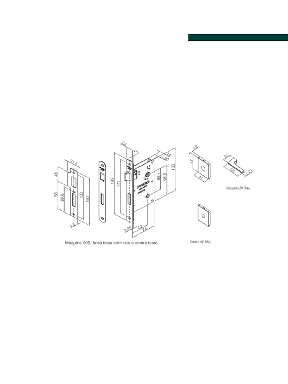 Pado - Fechadura Sara em Zamac Cromado para Banheiro
