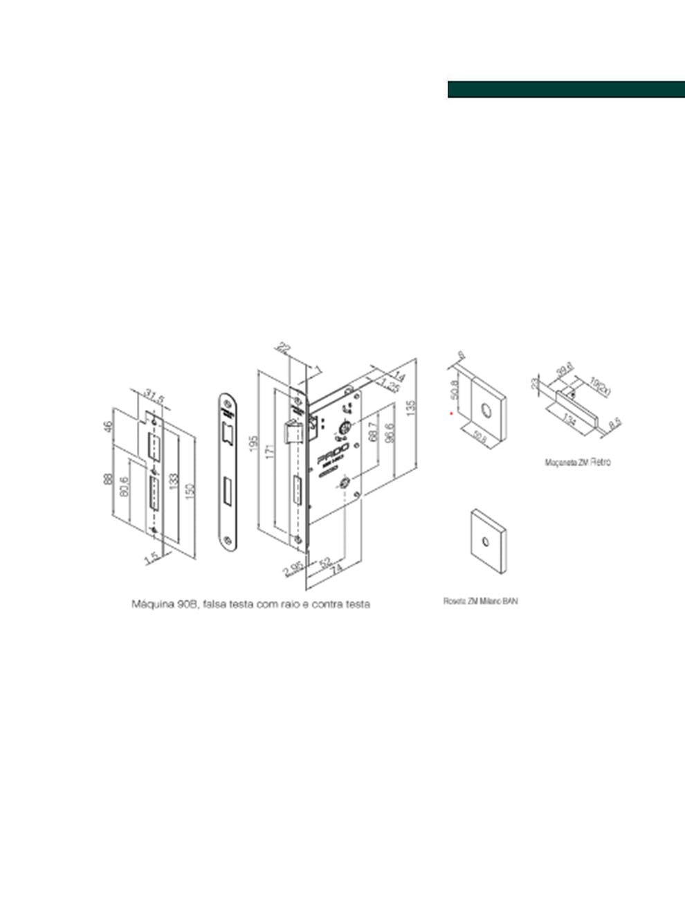 PADO - Fechadura Retro em Zamac Cromado para Banheiro