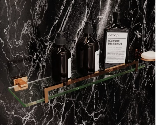 Italy - Porta shampoo eterna inox red gold