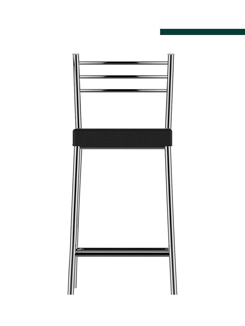 Banqueta Turim Baixa Cromada c/ Tampo Preto (1 unidade) - Flape