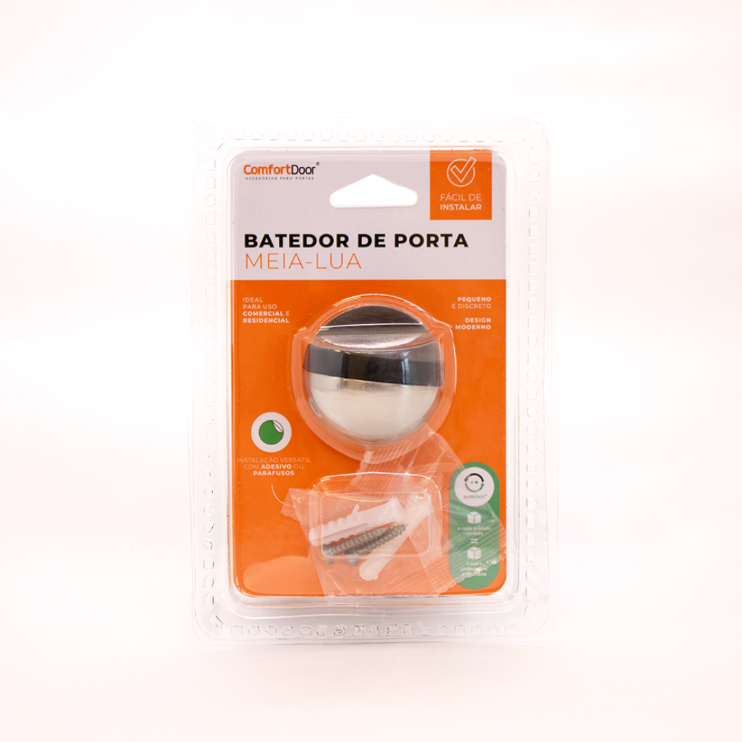 Batedor de Porta Meia Lua Escovado - Comfortdoor
