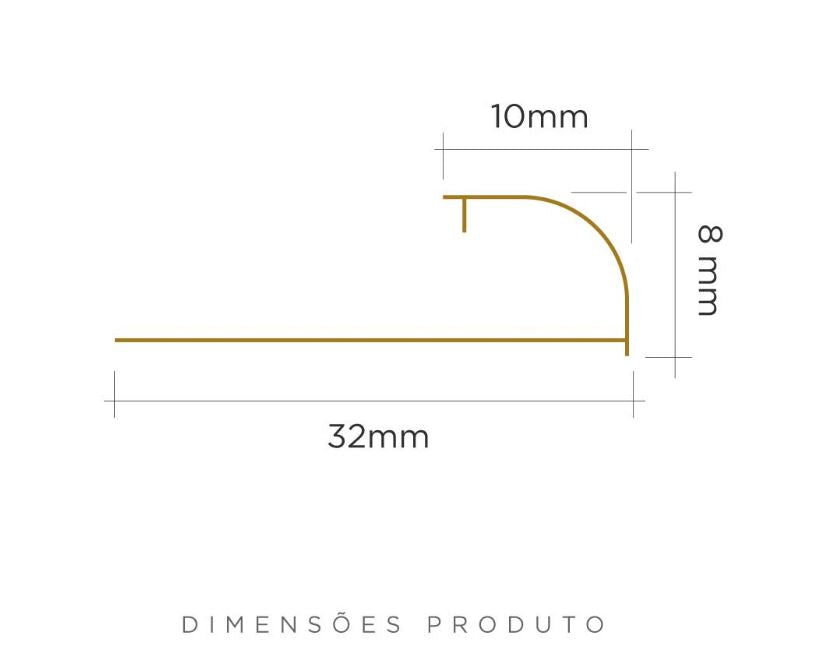 Viscardi - Perfil Bourbon Blanc 310 Brilho 10mm x 8mm x 3m (5 peças)