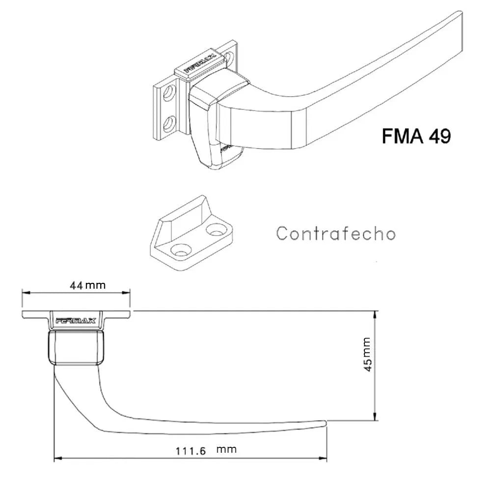 Fecho para Janela Maxim-AR FMX-01 Bronze - Perfil