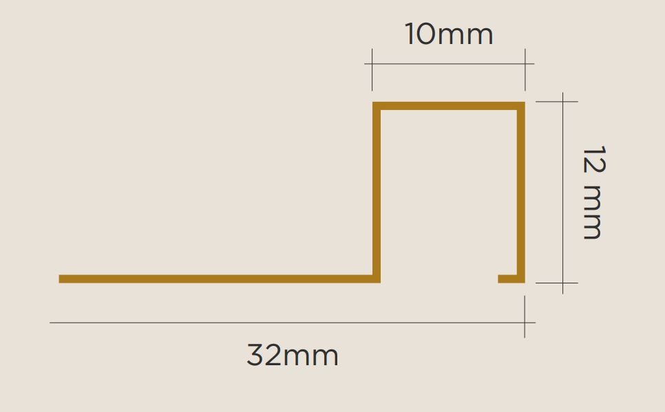 Viscardi - Perfil Firenze Golden 207 Dourado Brilho 10mm x 12mm x 3m - (5 peças)