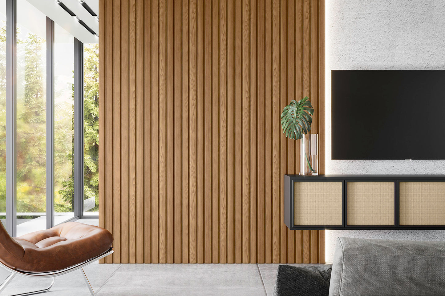 Painel Ripado em MDF Carvalho 15MM 2,65x1MT (CX C/ 7 peças) - Línea