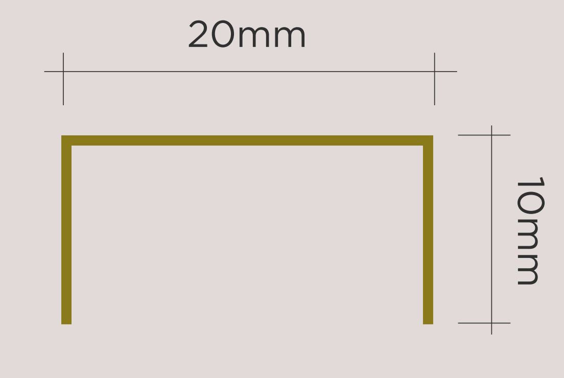 Viscardi - Perfil Luxor Champagne Brilho 225 - 20mm x 10mm x 3m - (5 peças)