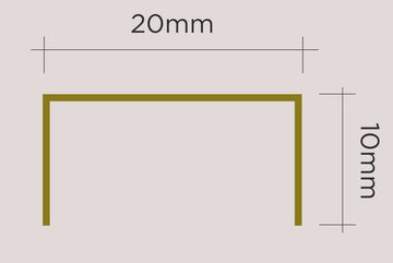 Viscardi -Perfil Luxor Golden Brilho 290 Dourado Brilhante - 20mm x 10mm x 3m - (5 peças)