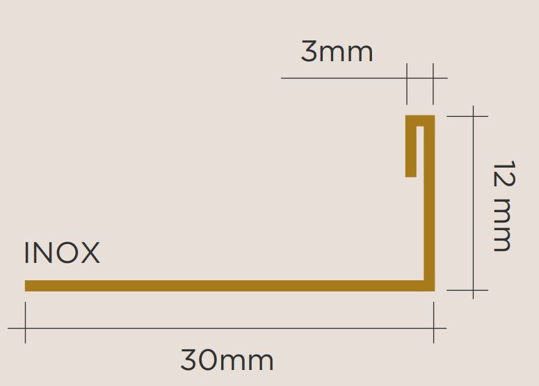 Viscardi - Perfil Ravena Black Matte 236 Preto Fosco 3mm x 12mm x 3m - (5 peças)