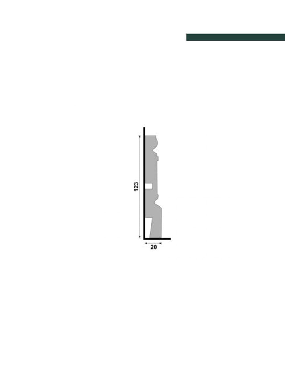 Rodapé 01 Branco – 12cm - Barra - Santa Luzia
