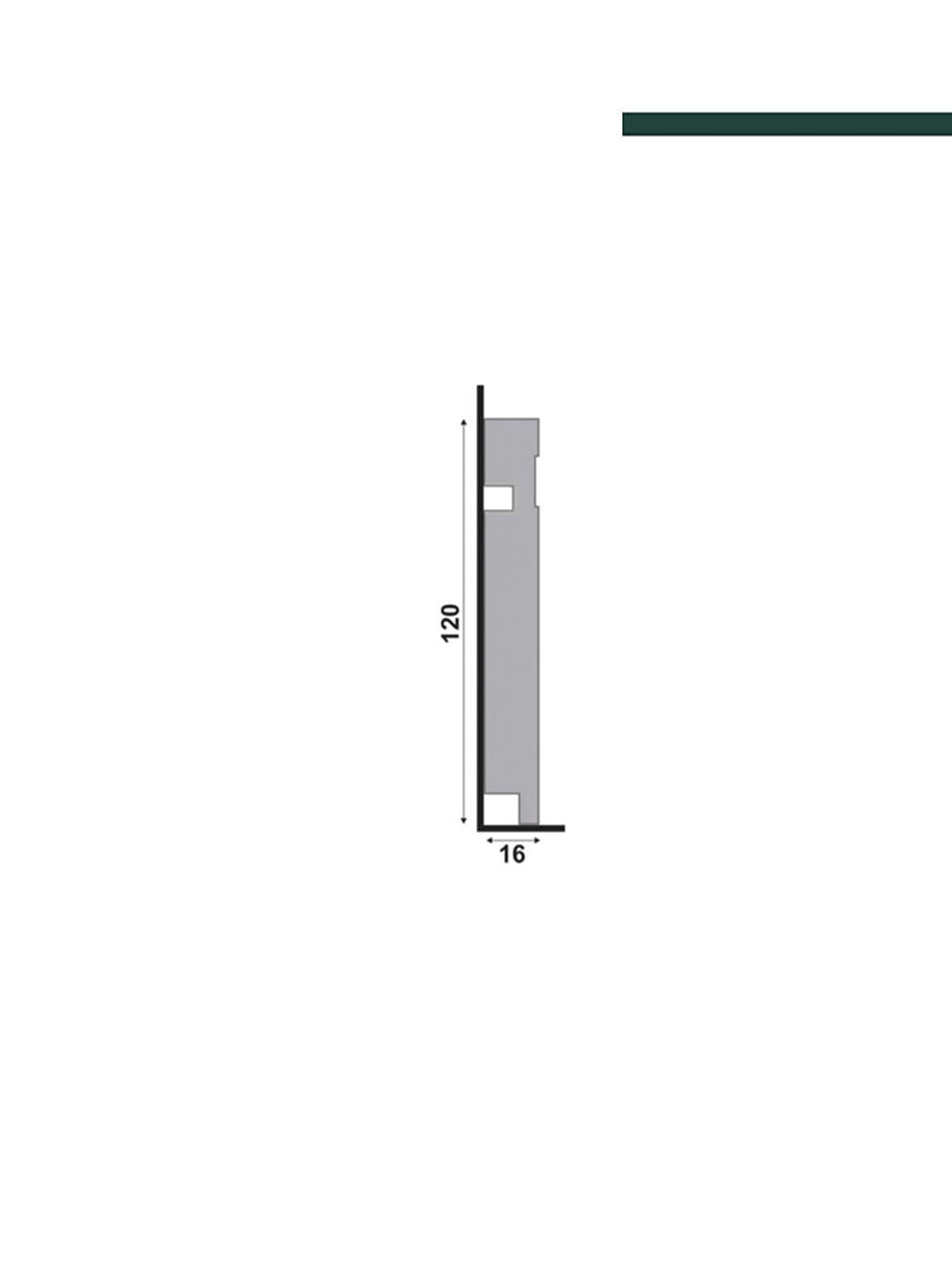 Rodapé 493 Branco – 12cm - (CX C/10 PEÇAS) Santa Luzia