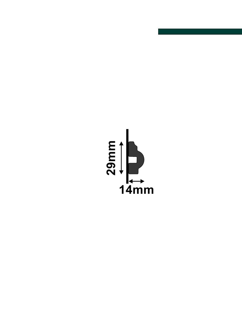 Rodameio 3448 preto 29mm x 14mm x 2,40 m peça -Santa Luzia