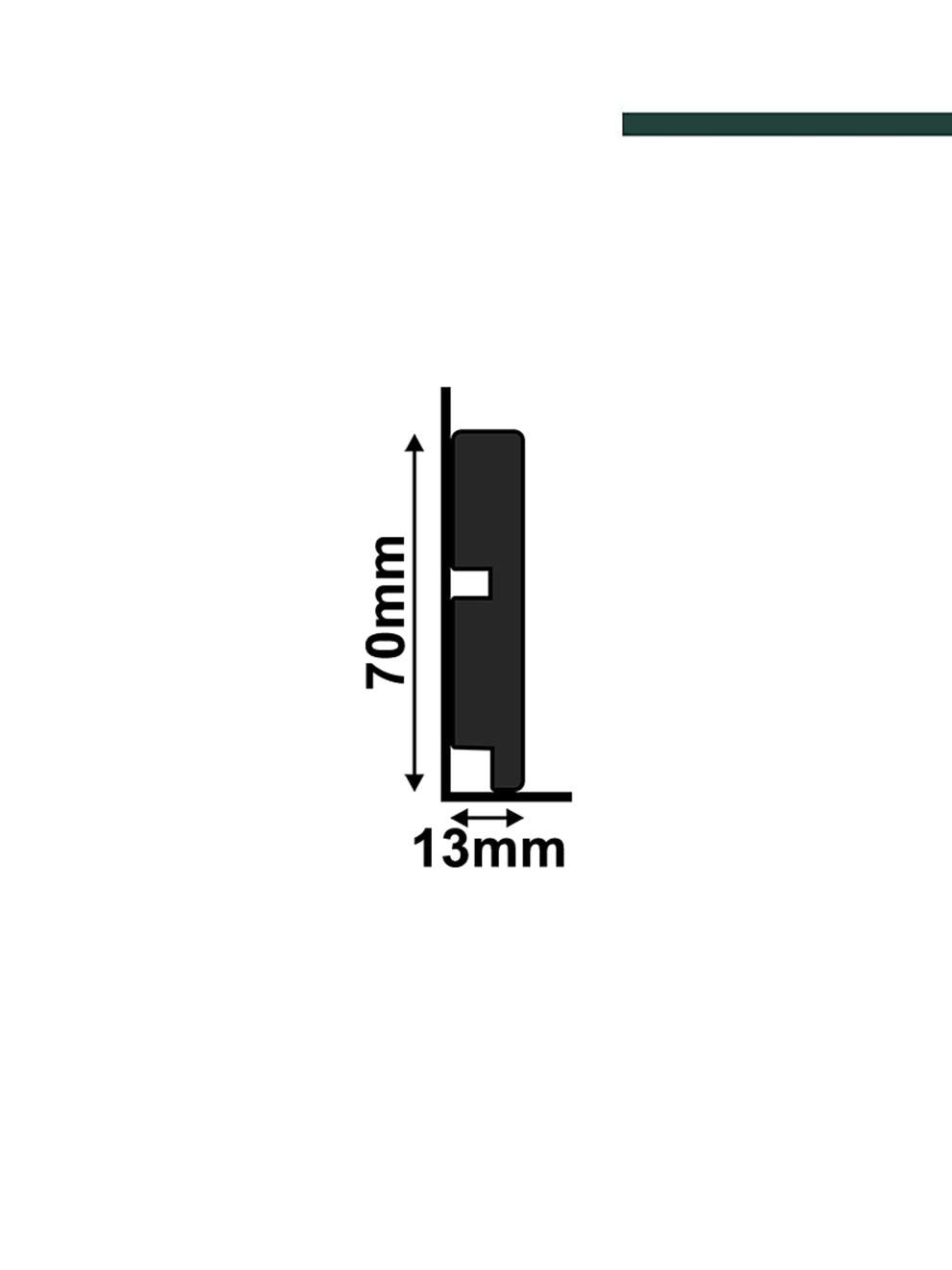 Rodapé 3451 Black – 7cm - Peça - Santa Luzia