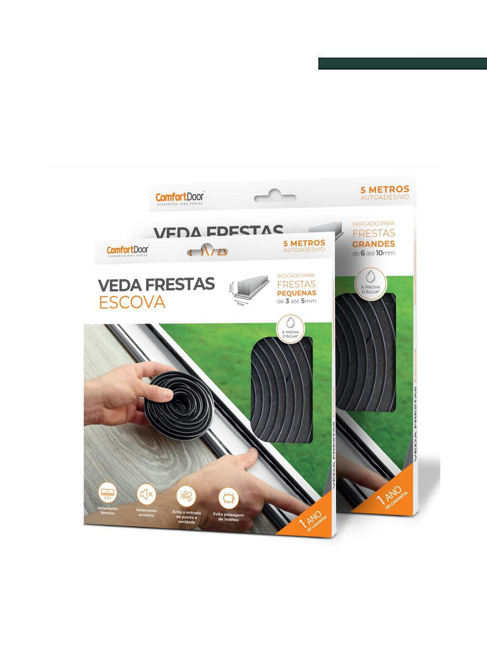 Veda Frestas Escova Cinza 5 mm x 7 mm - 5m - Comfortdoor