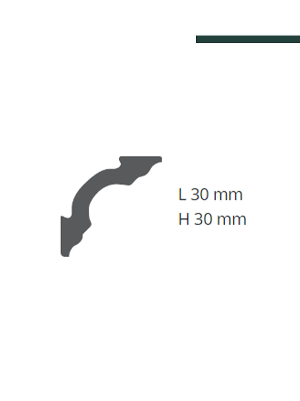 GART - Moldura Nomastyln MOD A3 30mm x 30mm x 2,00m - PEÇA