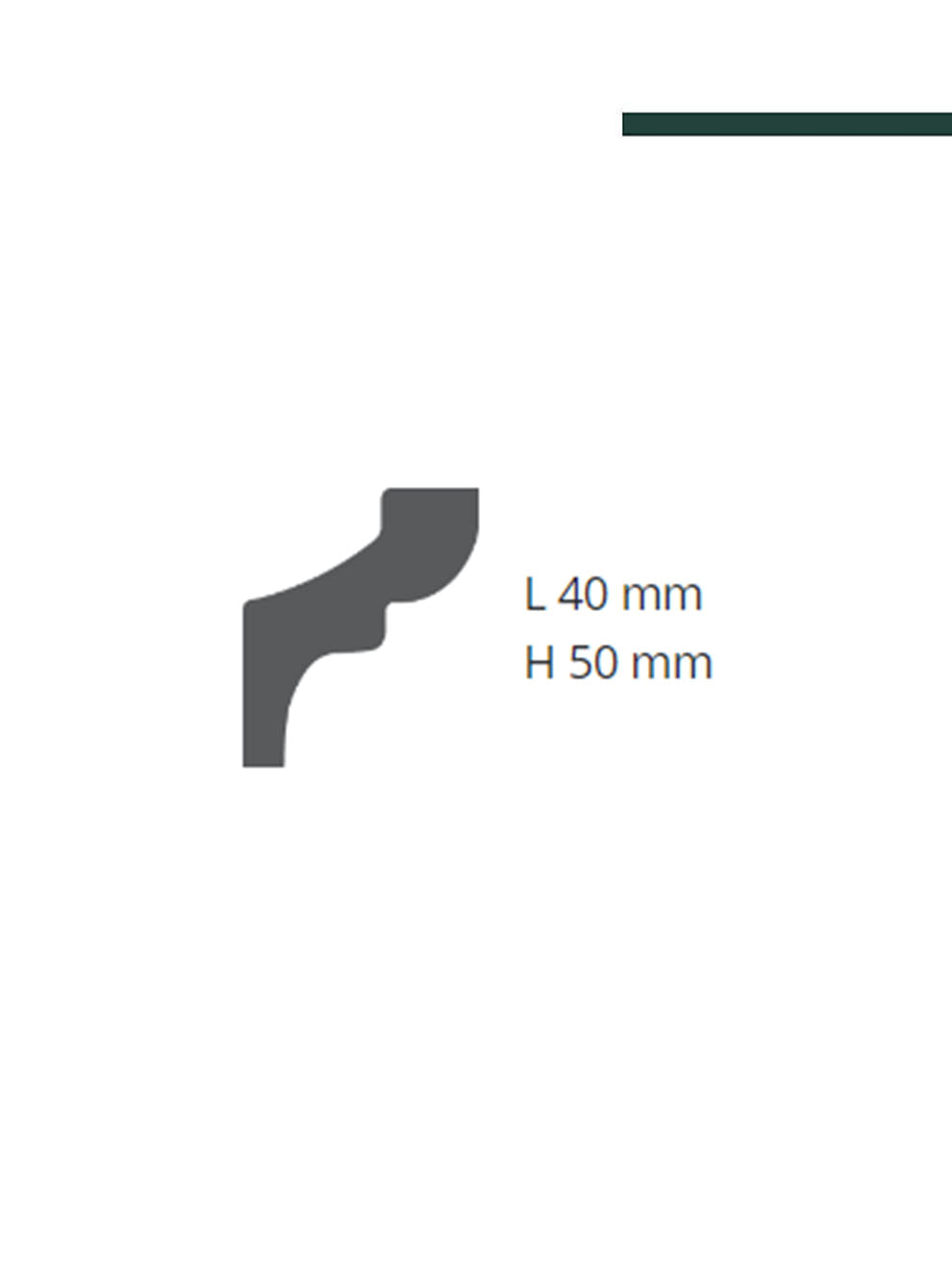 GART - Moldura Nomastyln MOD D 40mm x 50mm x 2,00m - PEÇA