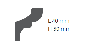 GART - Moldura Nomastyln MOD D 40mm x 50mm x 2,00m - PEÇA