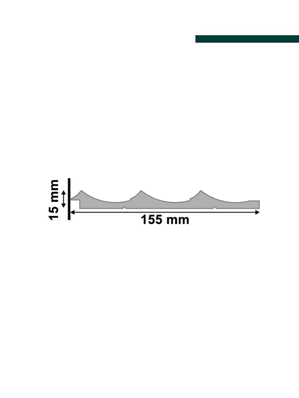 Painel Waves cinza glacial 155mm x 15mm x 2,80m POLIESTIRENO - (CX 6 peças)- Santa Luzia
