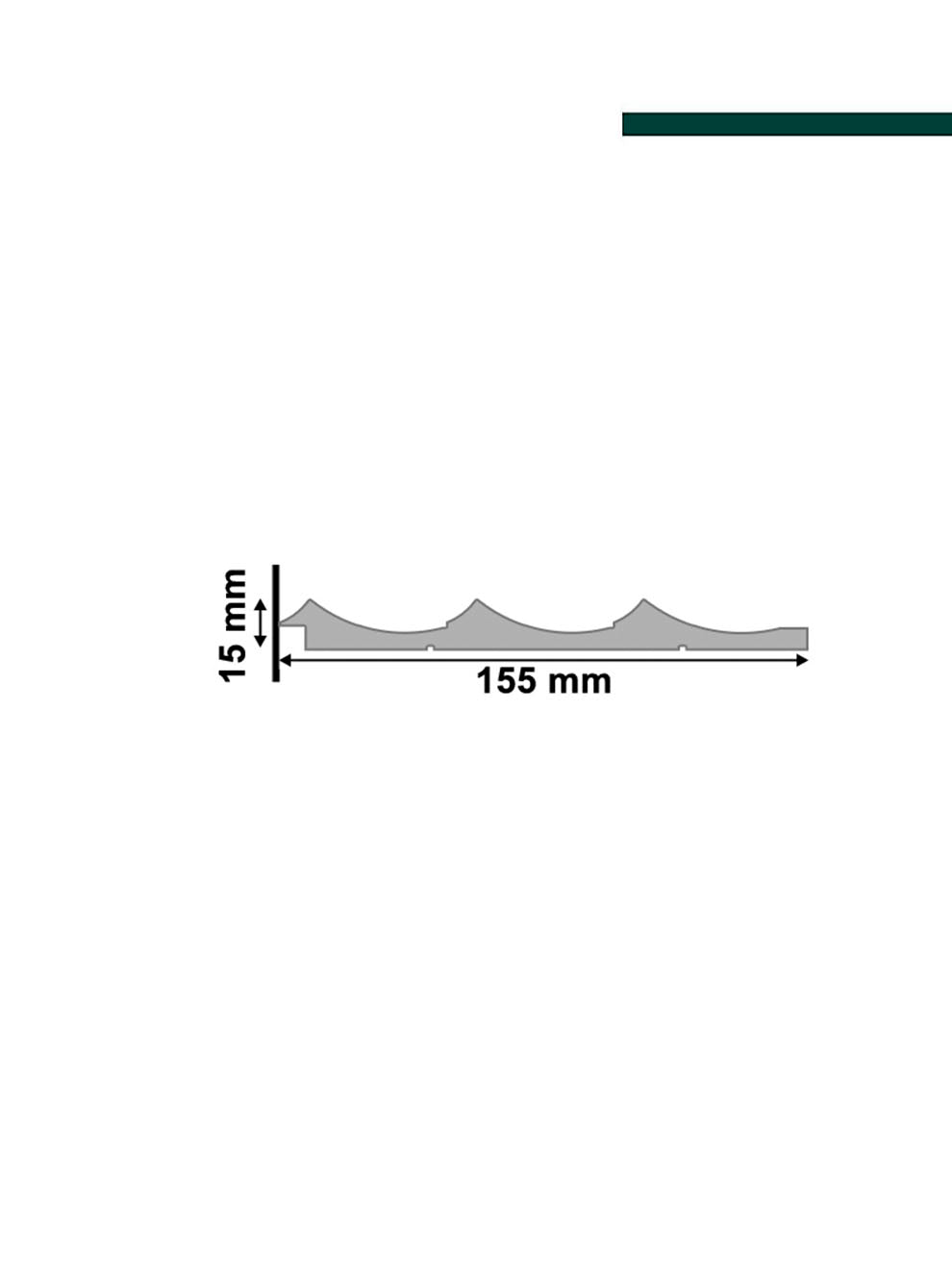Painel Waves Cinza titanium 155mm x 15mm x 2,80m POLIESTIRENO - (CX 6 peças) - Santa Luzia