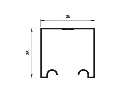 Perfil 2m 35x35 Côncavo PC02 - Perfil