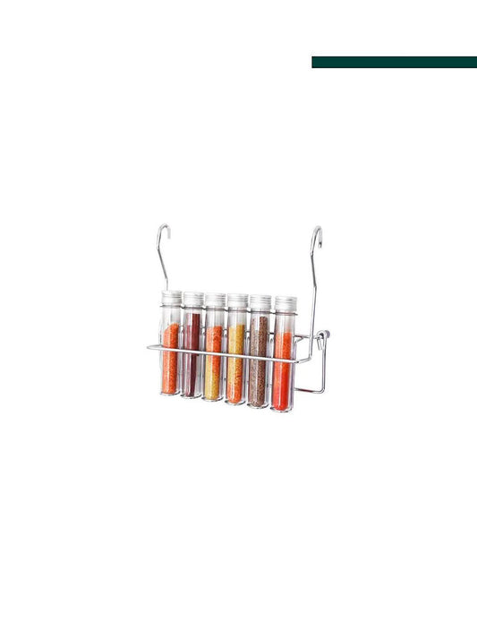 Jomer - Porta Temperos com 6 Tubos Pet  Cromado 4540