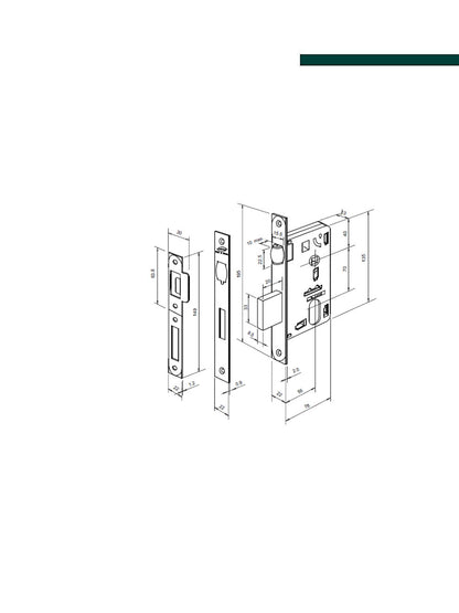 IMAB - Fechadura 1710 Inox Rolete E77 3000 EXT CROMADO