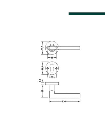 HAFELE - Fechadura Interna RTC/MCNT URBE Inox 304